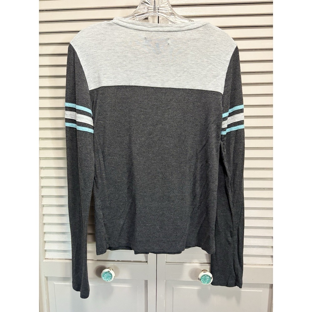 Aeropostale Logo Gray Crew Neck Jersey Knit Top Size M Long Sleeve Soft - Picture 4 of 7
